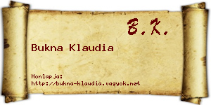 Bukna Klaudia névjegykártya